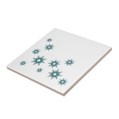 Middencentraalvormig modern Turquoise Blue Starbur Tegeltje (Zijkant)