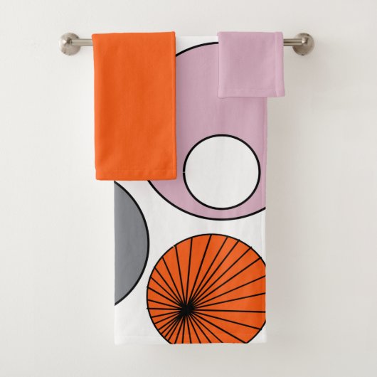 Middencentraalvormige moderne Circles-keukenset Bad Handdoek (Insitu)