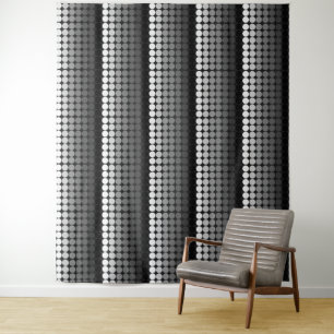 Middencentraalvormige modusretroscycli in zwart wi wandkleed