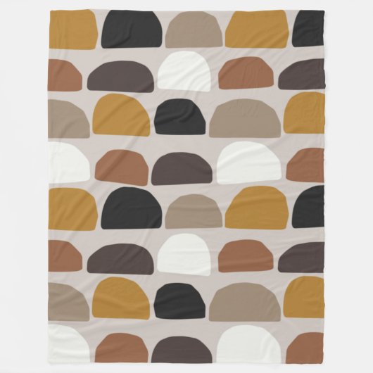 Middencentury Botanische Abstracte Terracotta Boho Fleece Deken (Voorkant)