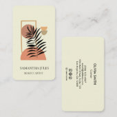 Middencentury Botanische Abstracte Terracotta Boho Visitekaartje (Voorkant / Achterkant)