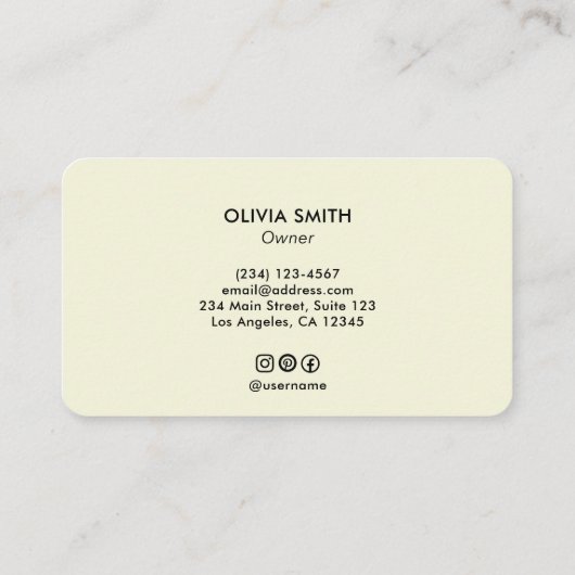 Middencentury Botanische Abstracte Terracotta Boho Visitekaartje (Achterkant)