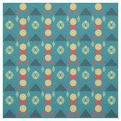 Middencentury Mod Turquoise Geometric Stof (Swatch)