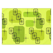 Middencentury Modern Sputnik Chartreuse Tafelkleed (Voorkant (Horizontaal))