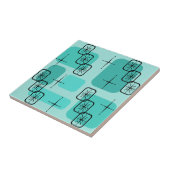 Middencentury Modern Sputnik Turquoise Tegeltje (Zijkant)