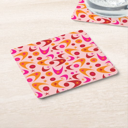 Middencentury Retro Boomerangs Kartonnen Onderzetters (Schuin)