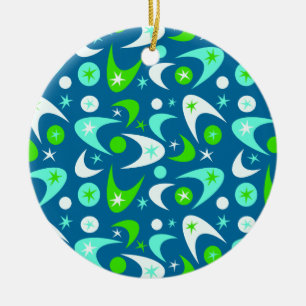 Middencentury Retro Boomerangs Keramisch Ornament
