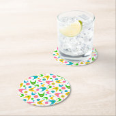 Middencentury Retro Boomerangs Ronde Kartonnen Onderzetter (Insitu)