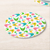 Middencentury Retro Boomerangs Ronde Kartonnen Onderzetter (Gebogen)