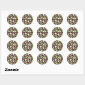 Middencentury Retro Boomerangs Ronde Sticker (Vel)