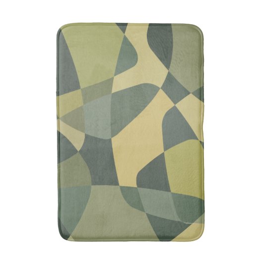 Middencentury Rock Layers Green Badmat (Voorkant Verticaal)