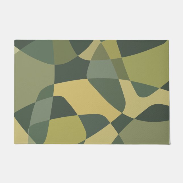 Middencentury Rock Layers Green Deurmat (Voorkant)