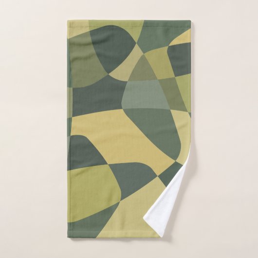 Middencentury Rock Layers Green Handdoek (Handdoek)