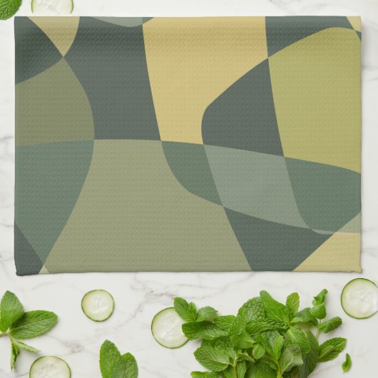Middencentury Rock Layers Green Theedoek (Gevouwen)
