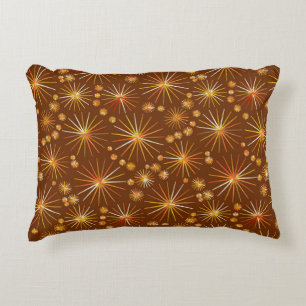 Middencentury Spoetnik patroon, Chocolate Brown Accent Kussen