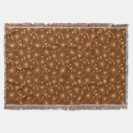 Middencentury Spoetnik patroon, Chocolate Brown Deken (Voorkant)