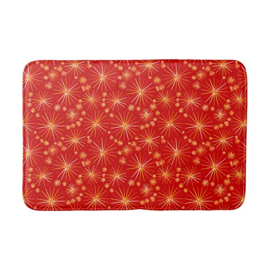 Middencentury Spoetnik patroon, diep rood Badmat (Voorkant)