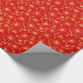 Middencentury Spoetnik patroon, diep rood Cadeaupapier (Hoek)