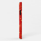 Middencentury Spoetnik patroon, diep rood Case-Mate iPhone Case (Achterkant/rechts)