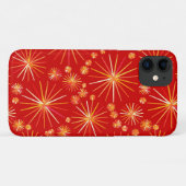 Middencentury Spoetnik patroon, diep rood Case-Mate iPhone Case (Achterkant (horizontaal))