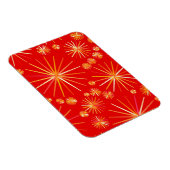 Middencentury Spoetnik patroon, diep rood Magneet (Rechterzijde)