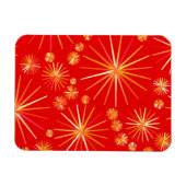 Middencentury Spoetnik patroon, diep rood Magneet (Horizontaal)