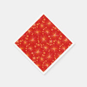 Middencentury Spoetnik patroon, diep rood Servetten (Hoek)