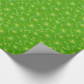 Middencentury Spoetnik patroon, Olijfgroen Cadeaupapier (Hoek)