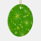 Middencentury Spoetnik patroon, Olijfgroen Keramisch Ornament (Rechts)