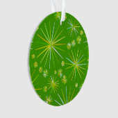 Middencentury Spoetnik patroon, Olijfgroen Ornament (voorkant)