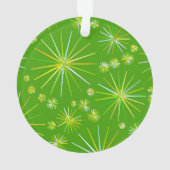 Middencentury Spoetnik patroon, Olijfgroen Ornament (achterkant)