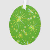 Middencentury Spoetnik patroon, Olijfgroen Ornament (voorkant)