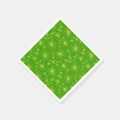 Middencentury Spoetnik patroon, Olijfgroen Servet (Hoek)