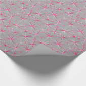 Middencentury sputnik patroon, grijs en Fuchsia Cadeaupapier (Hoek)