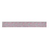 Middencentury sputnik patroon, grijs en Fuchsia Grosgrain Lint (Voorkant)