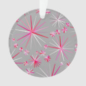 Middencentury sputnik patroon, grijs en Fuchsia Ornament (voorkant)