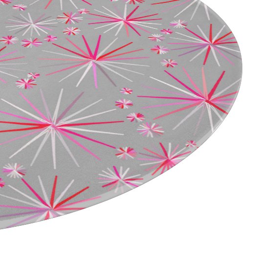 Middencentury sputnik patroon, grijs en Fuchsia Snijplank (Hoek)