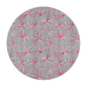 Middencentury sputnik patroon, grijs en Fuchsia Snijplank (Voorkant)