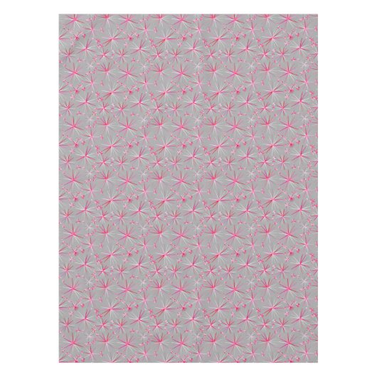 Middencentury sputnik patroon, grijs en Fuchsia Tafelkleed (Voorkant)