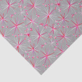 Middencentury sputnik patroon, grijs en Fuchsia Tissuepapier (Detail)