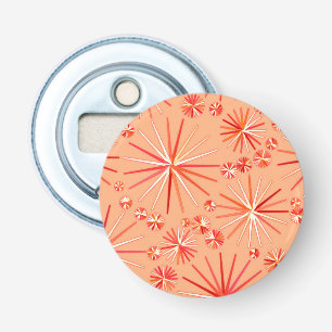 Middencentury Sputnik patroon, schaduwen van koraa Button Flesopener