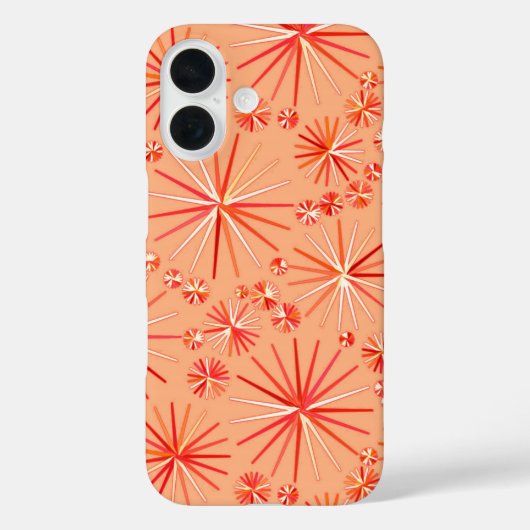 Middencentury Sputnik patroon, schaduwen van koraa Case-Mate iPhone Case (Achterkant)