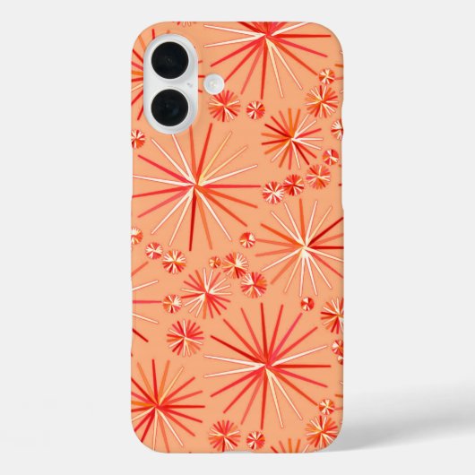 Middencentury Sputnik patroon, schaduwen van koraa Case-Mate iPhone Case (Achterkant)