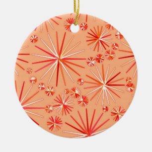 Middencentury Sputnik patroon, schaduwen van koraa Keramisch Ornament