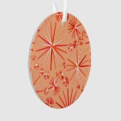 Middencentury Sputnik patroon, schaduwen van koraa Ornament (voorkant)