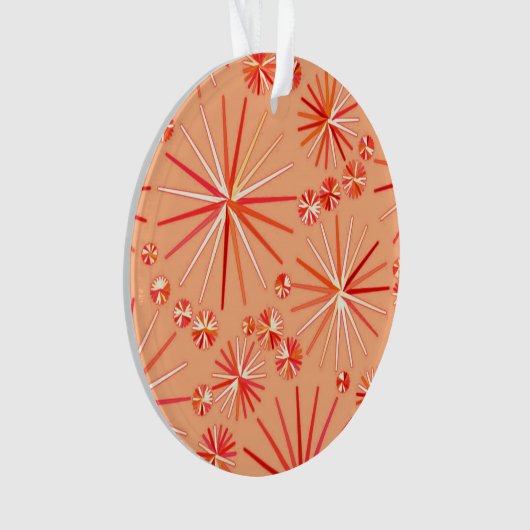 Middencentury Sputnik patroon, schaduwen van koraa Ornament (voorkant)