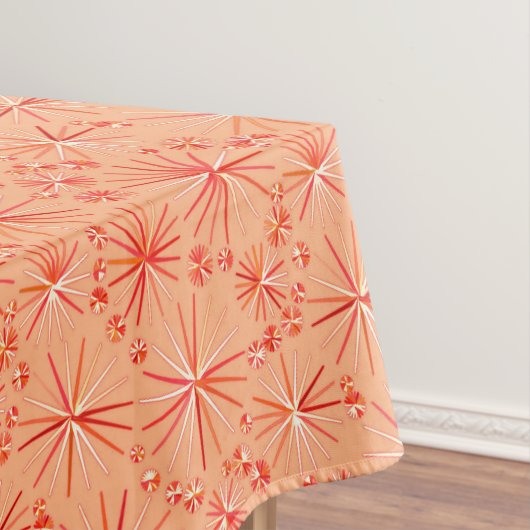 Middencentury Sputnik patroon, schaduwen van koraa Tafelkleed (Voorbeeld)