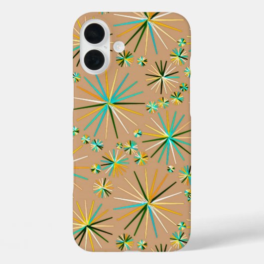 Middencentury Sputnik patroon, Taupe Tan Case-Mate iPhone Case (Achterkant)
