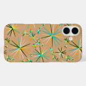 Middencentury Sputnik patroon, Taupe Tan Case-Mate iPhone Case (Achterkant (horizontaal))