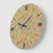 Middencentury Sputnik patroon, Taupe Tan Grote Klok (Hoek)